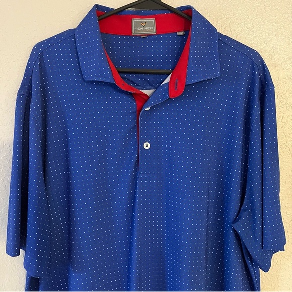 Men’s Fennec Red White Blue Golf Performance Polo Shirt USA Insignia Size Large - Picture 3 of 10